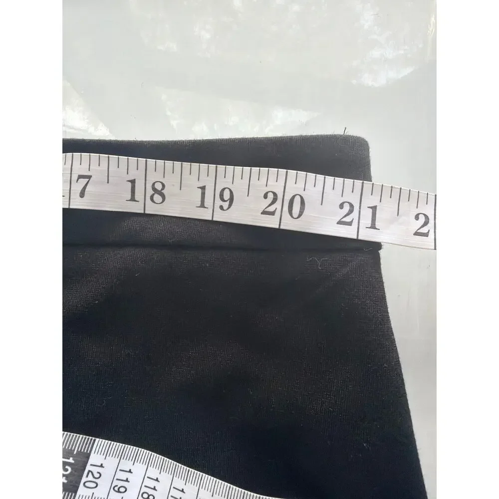 Michael Kors Women Size 2X Black Faux Leather Hem Trumpet Midi Skirt Stretch